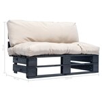 vidaXL Canapé de jardin palette avec coussins Sable Pinède
