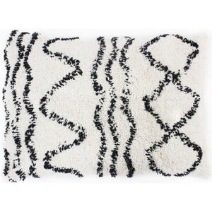 Coussin berbere Ethno - 40 x 60 cm - Beige naturel et noir