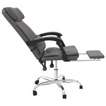 vidaXL Fauteuil de massage inclinable de bureau Gris Similicuir