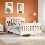 vidaXL Cadre de lit sans matelas blanc 150x200 cm bois de pin massif