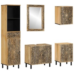 vidaXL Ensemble de meubles de salle de bain 5 Pièces bois manguier massif