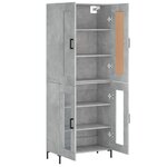 vidaXL Buffet haut Gris béton 69 5x34x180 cm Bois d'ingénierie