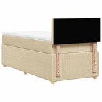 vidaXL Sommier à lattes de lit avec matelas Crème 100x200 cm Tissu