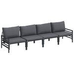 vidaXL Ensemble de canapé de jardin 4 Pièces Anthracite Acier