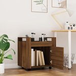 vidaXL Chariot de bureau Chêne marron 60x45x60 cm Bois d'ingénierie