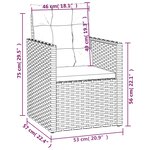 vidaXL Mobilier d'extérieur 3 Pièces avec coussins Résine tressée Gris