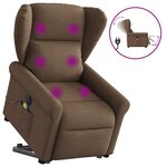 vidaXL Fauteuil inclinable de massage électrique Marron Tissu