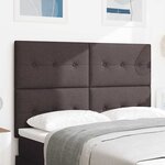 vidaXL Tête de Lit LED avec tête de lit Marron foncé 160 cm tissu