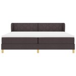 vidaXL Lit à Ressorts avec Matelas Crème 90x200 cm Tissu Marron foncé
