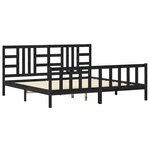 vidaXL Cadre de lit sans matelas noir 200x200 cm bois massif de pin