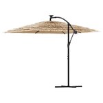 vidaXL Parasol de jardin avec LED et mât en acier marron 269x269x235cm
