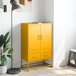 vidaXL Buffet haut jaune moutarde 68x39x111 5 cm acier