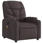 vidaXL Fauteuil de massage inclinable Marron foncé Tissu