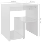 vidaXL Tables de chevet 2Pièces blanc brillant 40x30x40cm bois ingénierie