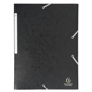 Chemise à élastiques Maxi capacity carte lustrée 425gm2 - A4 - Noir x 25 EXACOMPTA