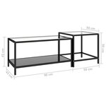 Vidaxl tables à thé 2 pièces verre trempé noir