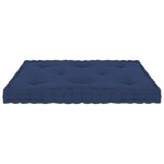 vidaXL Coussin de plancher palette Bleu marine clair 73x40x7 cm Coton