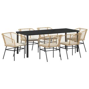vidaXL Ensemble de salle à manger pour jardin 7 Pièces Marron polyrotin