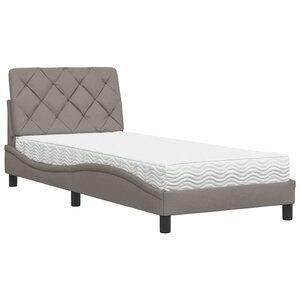 vidaXL Lit avec matelas taupe 90x190 cm tissu