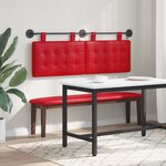 vidaXL Tête de lit suspendue Avec lumière LED Rouge Simili cuir