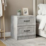 vidaXL Cabinet de chevet 2 Pièces Gris béton 43 x 34 5 x 44 5 cm