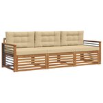 vidaXL Ensemble de canapés d'extérieur 3 pc Naturel et Beige
