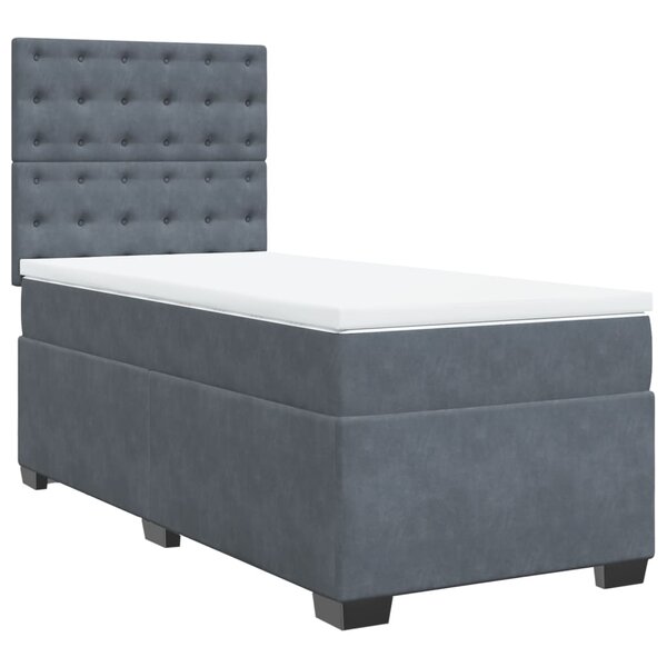 vidaXL Sommier à lattes de lit avec matelas Gris foncé 100x200 cm
