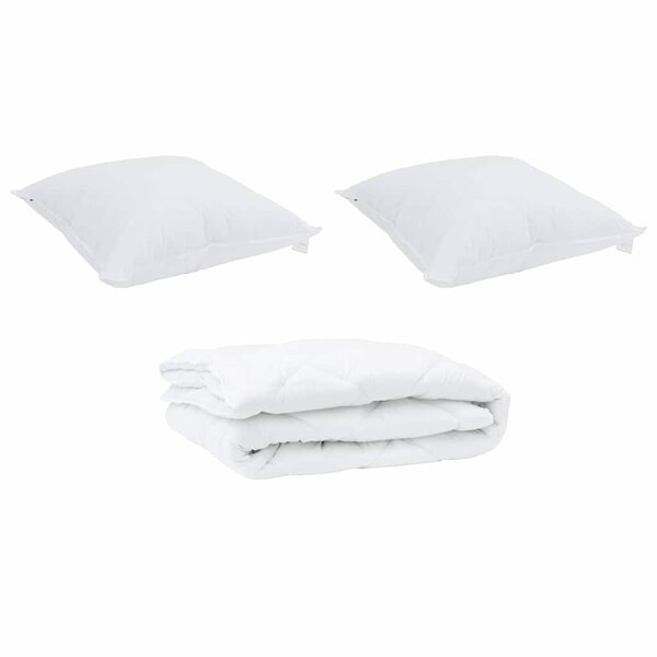 vidaXL Duvet avec coussins Argyle 3 Pièces Blanc 200 x 220 cm Microfibre