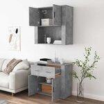 vidaXL Buffet haut Gris béton Bois d'ingénierie