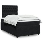 vidaXL Sommier à lattes de lit avec matelas noir 120x190 cm velours