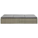 vidaXL Chaise longue convertible avec coussin Résine tressée Gris