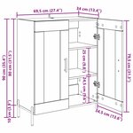 vidaXL Buffet Chêne noir 69 5 x 34 x 90 cm Bois d'ingénierie et fer