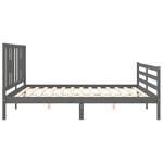 vidaXL Cadre de lit sans matelas gris 200x200 cm bois massif