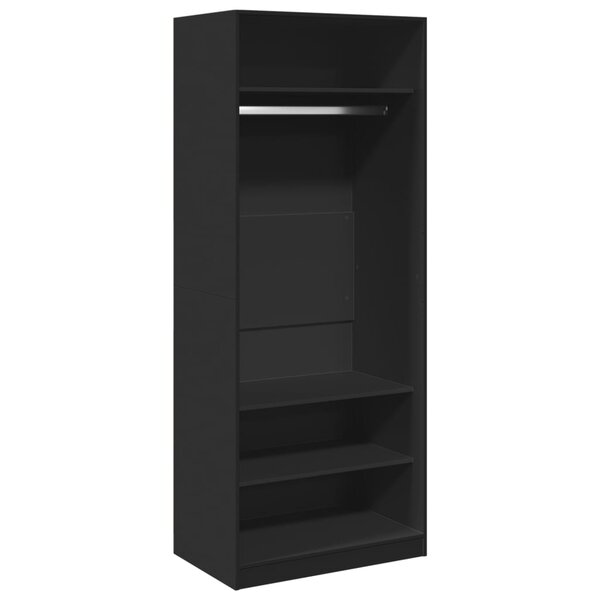 vidaXL Garde-robe noir 80x50x200 cm bois d'ingénierie