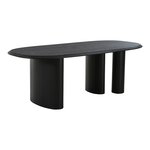 Table à manger placage frêne noir 100x220x76 cm