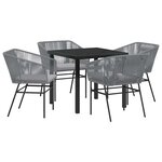 vidaXL Ensemble de salle à manger pour jardin avec coussin 5 Pièces Gris