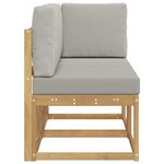 vidaXL Canapé d’extérieur milieu et coin avec coussin 2 Pièce Blanc