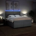 vidaXL Sommier à lattes de lit avec matelas Gris clair 180x200cm Tissu