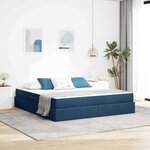 vidaXL Lit avec rangement et matelas Bleu 180 x 200 cm Polyester