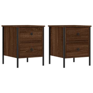 vidaXL Tables de chevet 2Pièces chêne marron 40x42x50cm bois d'ingénierie