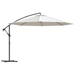 vidaXL Parasol de jardin en porte-à-faux 3 5 m blanc sable