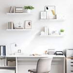 vidaXL Étagère Murale 4 Pièces Marbre blanc 80 x 23 5 x 4 cm