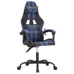vidaXL Chaise de jeu Noir et bleu Similicuir