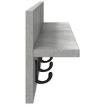 vidaXL Porte-manteau mural avec étagère Montage mural Gris béton 80 x 10.5 x 18 cm