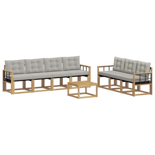 vidaXL Ensemble de canapés d'extérieur 8 Pièces Blanc et gris clair