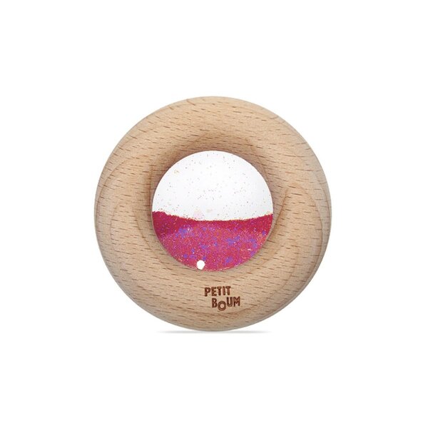 Donut sensoriel en bois Rose paillettes