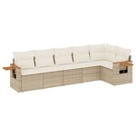 vidaXL Salon de jardin avec coussins 6 Pièces beige résine tressée