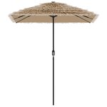vidaXL Parasol de jardin avec LED et mât en acier marron 300x200x250cm