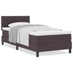 vidaXL Lit boxspring avec matelas Marron foncé 90 x 200 cm tissu