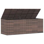 vidaXL Boîte à coussins jardin Résine tressée 291x100 5x104 cm Marron